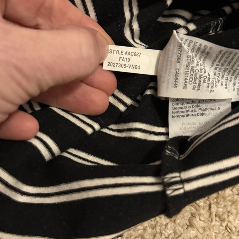 J. Crew Striped Mockneck bodysuit with button shoulders